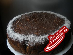 Двухслойный шоколадно-творожный торт
