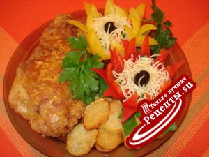 фаршированная отбивная замаринованная в горчице и коньяке