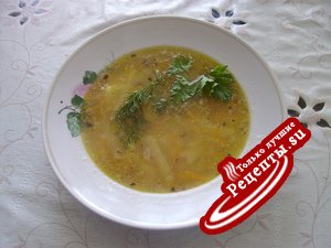 Гороховый суп с рыбными консервами