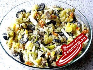 Грибной салат - замена "Оливье" (постный вариант)