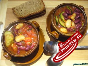 Густой фасолевый суп по-марсельски (быстрый сытный ужин)