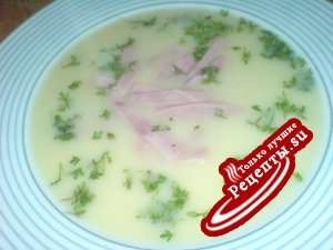 Крем-суп из картофеля с ветчиной