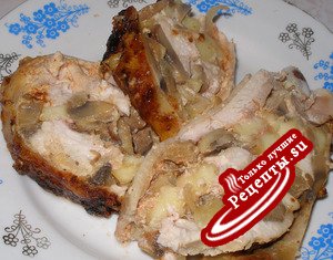 Курица фаршированная грибочками и сыром (без костей)Вариант