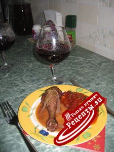Курица, тушеная в вине и уксусе