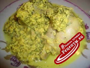 Курица в молоке с сыром