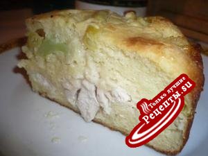 Куриная грудка с овощамии сыром в тесте