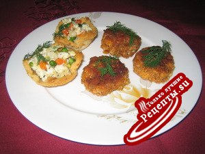 куриные медальоны с хлебными корзинками