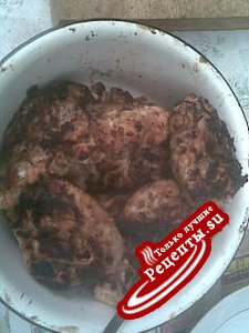 Куриный шашлык в луково-томатном маринаде