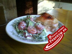 курочка в лимонном пиве и салат к ней