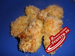 Кусочки курицы в горчичном соусе и хрустящей панировке из пармезана