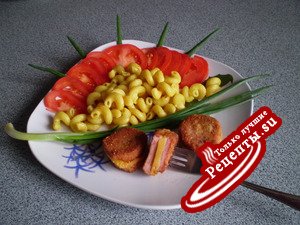 Мини-шайбочки, почти"Гордон-блю"(нужно на ужин)