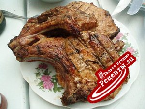 Мясо на решетке с печеными баклажанами(каникулярный вариант)