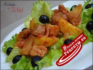 Мясо по-мадагаскарски, приготовленное в призовой фритюрнице Tefal~ActiFry.