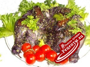 На лицо ужасная, вкусная внутри или курица в черничном соусе