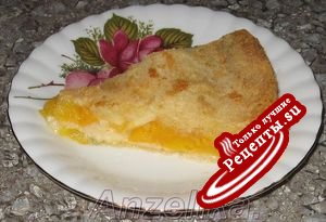 Насыпной пирог с персиками и яблоками.(вариант)