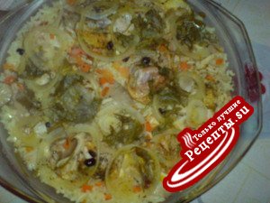Нежная нутрия с рисом и грибами
