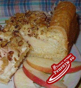 Открытый яблочно-рисово-лимонно-ореховый пирог