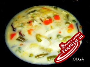 Овощной суп с плавленным сыром
