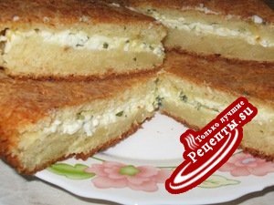 Пирог с сыром на творожном тесте ( почти "Хачапури")