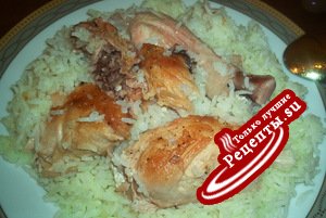 Плов с курицей, вернее курица под рисом (один из вариантов)