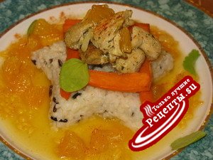 Пьяный кролик с мандариновым соусом