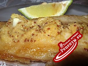 Рыбный стейк под имбирным соусом