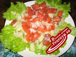 Салат из семги и картофеля
