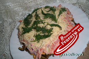 Салат «Пикантный» с баклажанами и крекерами