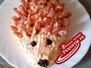 Салат ПРЕЛЕСТЬ(ещё один вариант ЁЖИКА)