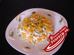 Салат с курицей и апельсинами