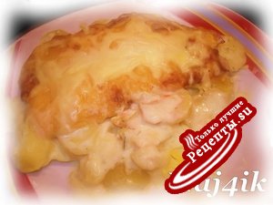 Сливочно-картофельный гратен с лососем и другими вкусностями