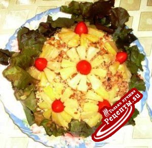 Слоенный салат с курицей и виноградом от Tiffany