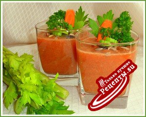 СМУЗИ ОВОЩНОЙ для ужина (из сельдерея, моркови и помидора)