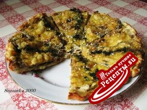 Солнечная пицца с шампиньонами и кунжутом (ДУЭЛЬ)