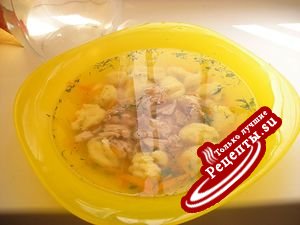 Супчик с украинскими клёцкаи " Кулинарное вдохновение"