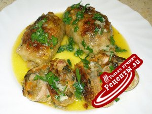 Сырно - овощное ассорти в куриных мешочках