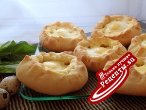 Сырные булочки с перепелиным яйцом (по мотивам аджарских хачапури)