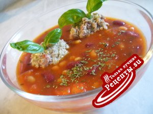 Томатный суп-пюре с фасолью а la Cilli con Carne