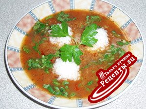 томатный суп с тмином и рисом