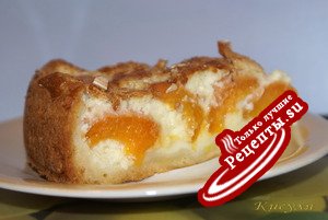 Творожно-абрикосовый пирог с миндалём