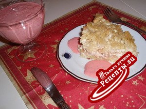 Запеканка "Фантазия" с клубничным соусом