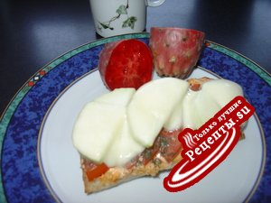 Завтрак: Багетт, запеченный с помидорами и кольраби