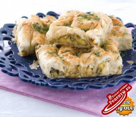  Греческий пирог с цукини, фетой и зеленью (Kolokithopita)