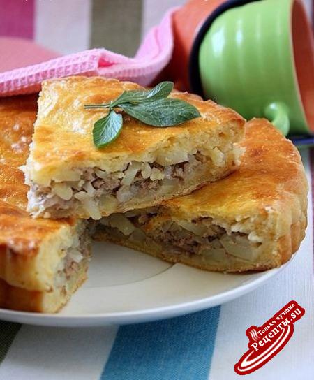 Пирог с мясом и картофелем