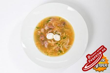  Куриная лапша с потрохами