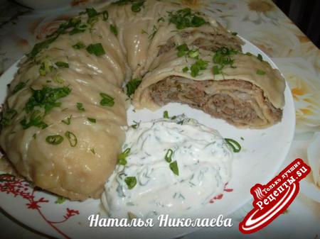 Ханум (Узбекская кухня) с белым соусом от Натальи Николаевой