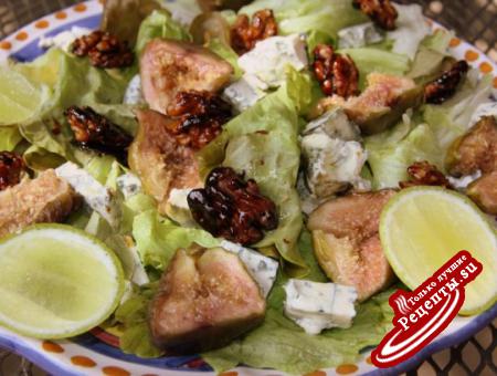 Салат с инжиром и карамелизированными грецкими орехами