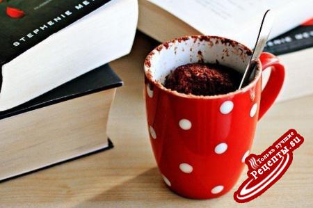 Шоколадный кекс в чашке за 3 минуты.