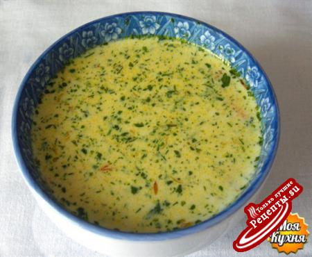  Сырный суп с копчеными колбасками