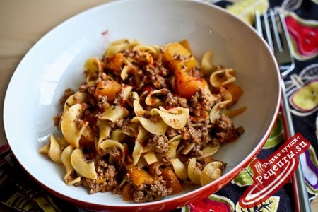 Макароны с фаршем, грибами Макароны с фаршем, грибами